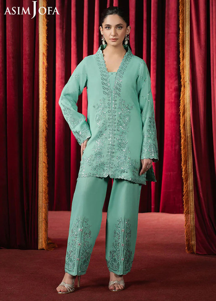 Asim Jofa Embroidered Organza Suits Unstitched 2 Piece AJ25PF AJPF-11 - Festive Collection