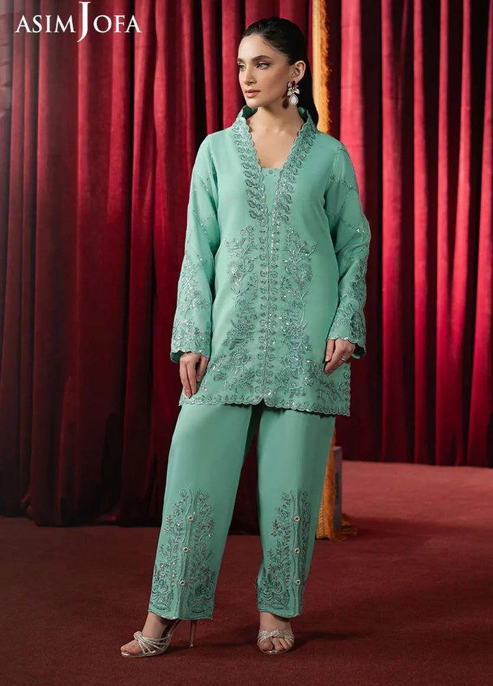 Asim Jofa Embroidered Organza Suits Unstitched 2 Piece AJ25PF AJPF-11 - Festive Collection