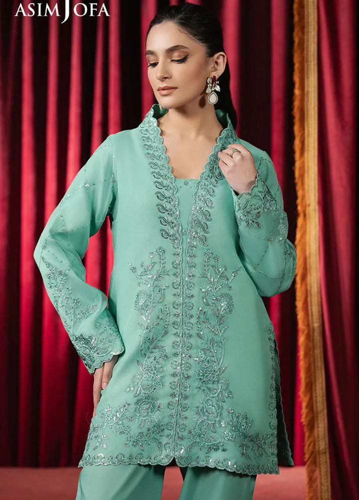 Asim Jofa Embroidered Organza Suits Unstitched 2 Piece AJ25PF AJPF-11 - Festive Collection