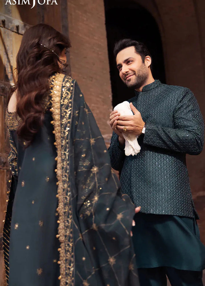 Asim Jofa Embroidered Paper Cotton Suits Unstitched 3 Piece AJ24CE AJCE-03 - Formal Collection