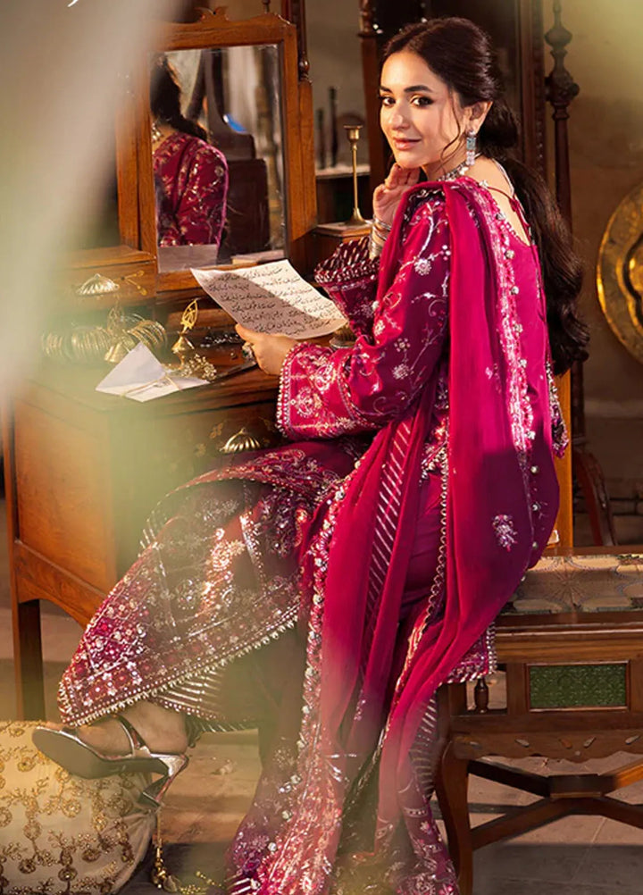 Asim Jofa Embroidered Paper Cotton Suits Unstitched 3 Piece AJ24CE AJCE-09 - Formal Collection