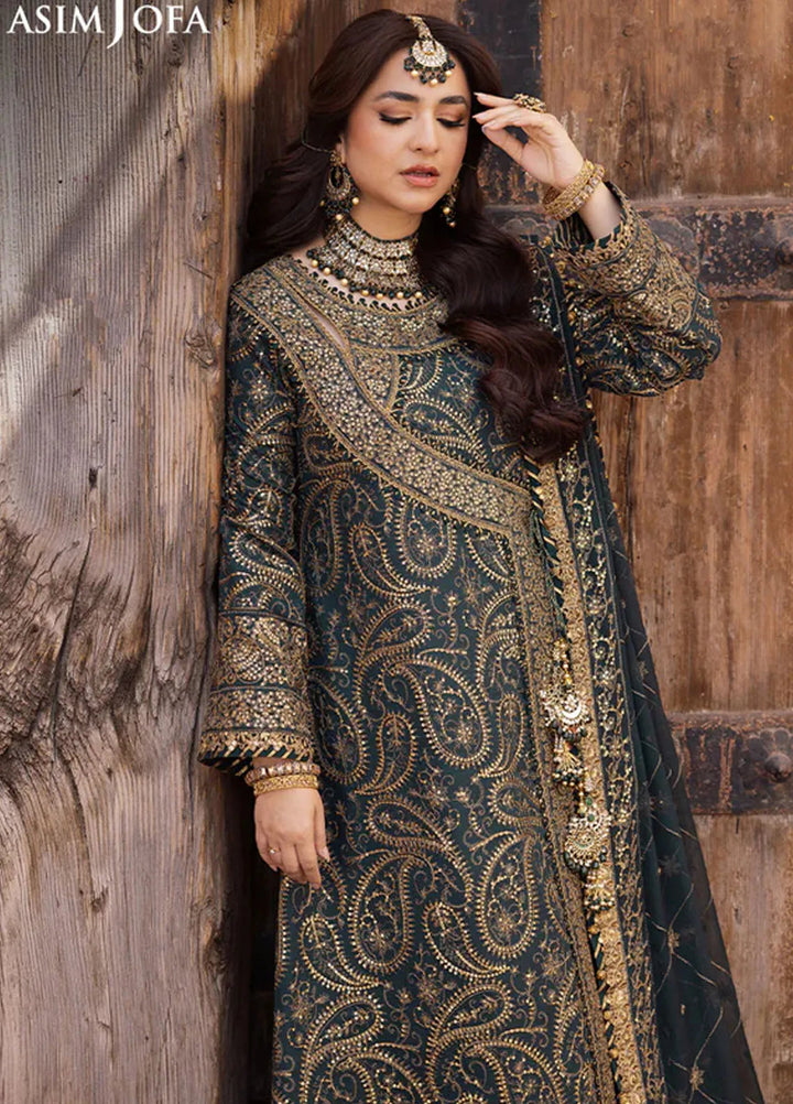 Asim Jofa Embroidered Paper Cotton Unstitched Suit 3 Piece AJ24CE AJCE-03 - Formal Collection