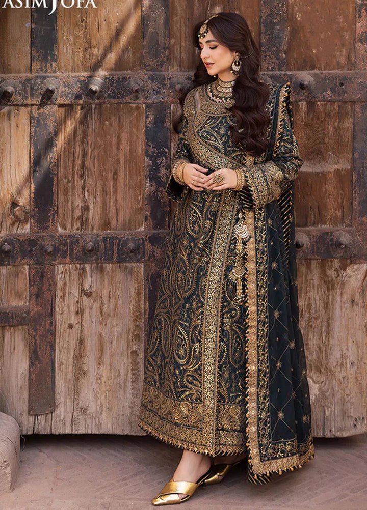 Asim Jofa Embroidered Paper Cotton Unstitched Suit 3 Piece AJ24CE AJCE-03 - Formal Collection