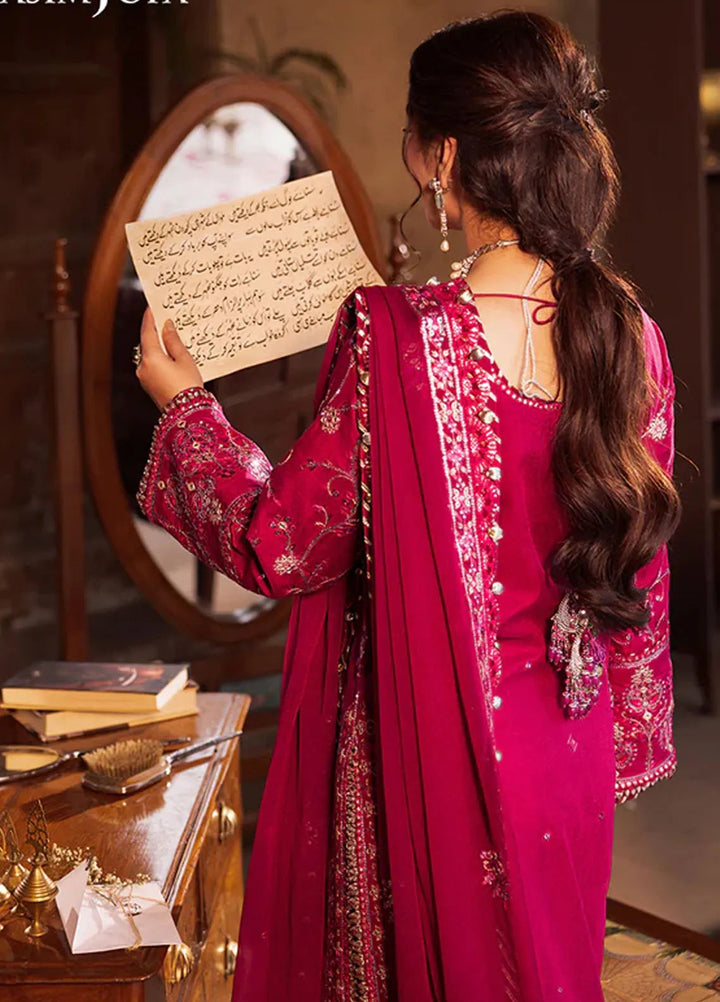 Asim Jofa Embroidered Paper Cotton Unstitched Suit 3 Piece AJ24CE AJCE-09 - Formal Collection