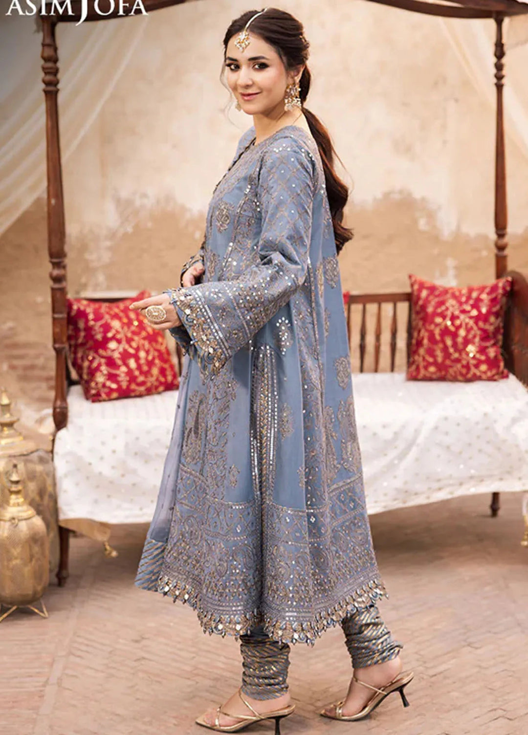 Asim Jofa Embroidered Paper Cotton Unstitched Suit 3 Piece AJ24CE AJCE-12 - Formal Collection