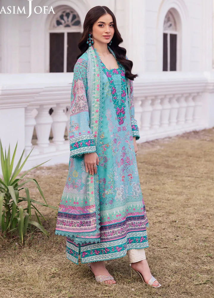 Asim Jofa Embroidered Raw Silk Suits Unstitched 3 Piece AJ25CS AJRS-04 - Formal Collection