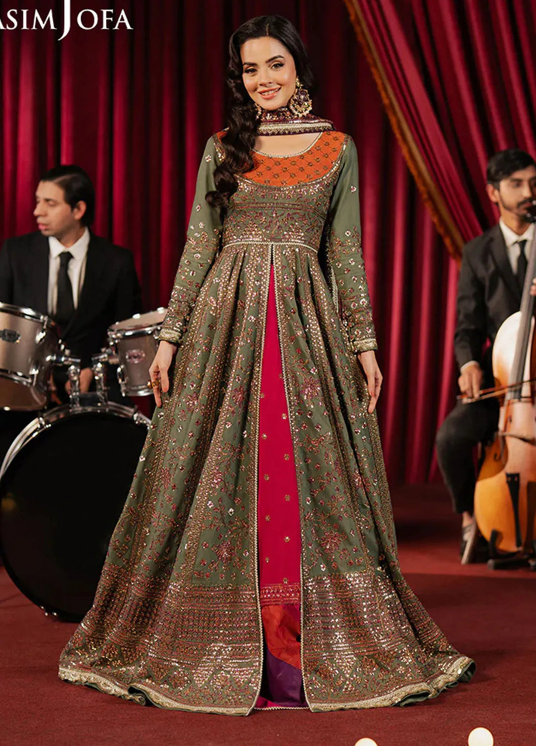 Asim Jofa Embroidered Raw Silk Suits Unstitched 3 Piece AJ25PF AJPF-37 - Festive Collection