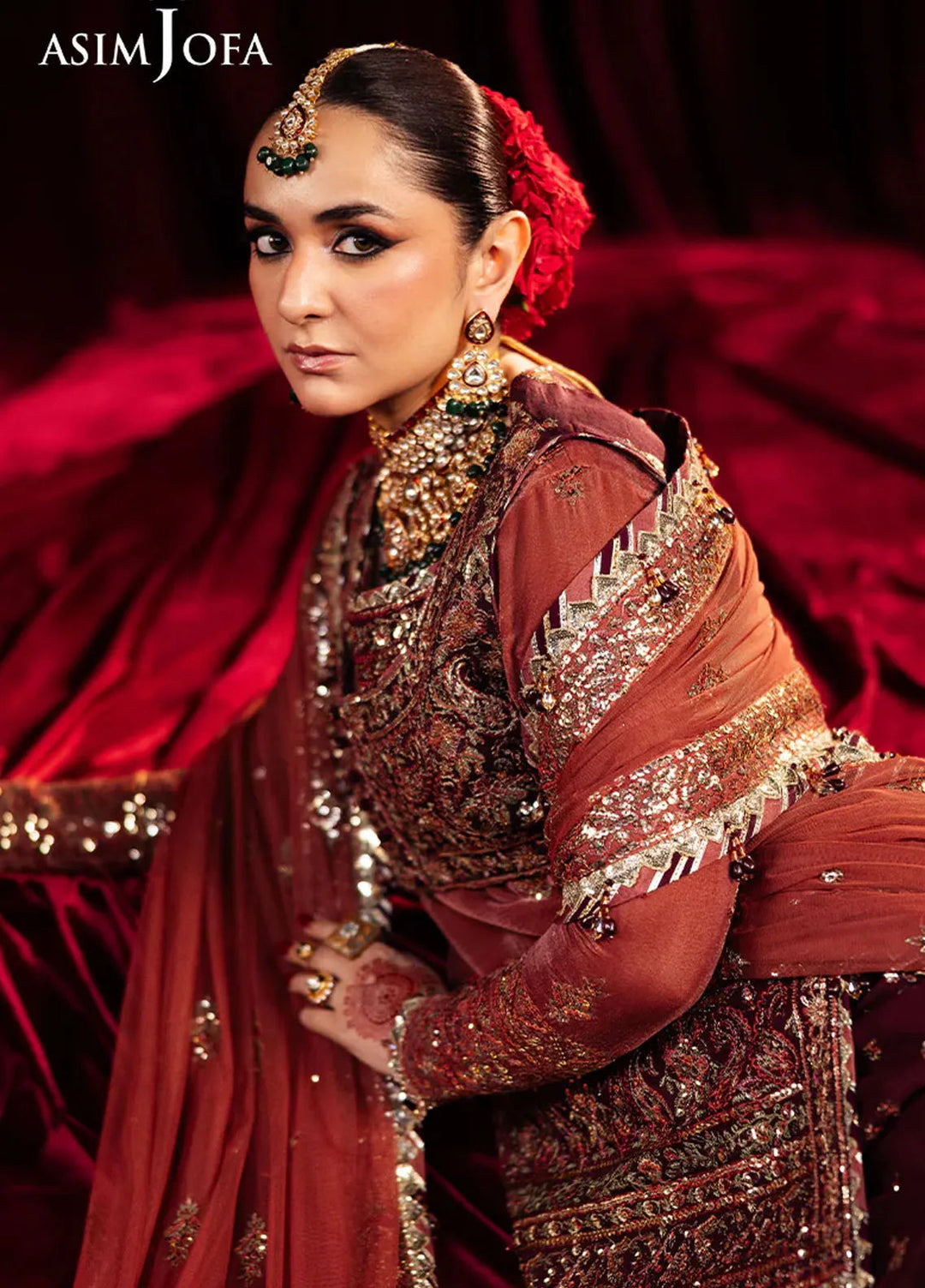 Asim Jofa Embroidered Silk Suits Unstitched 2 Piece AJ24M AJMV-04 - Luxury Collection