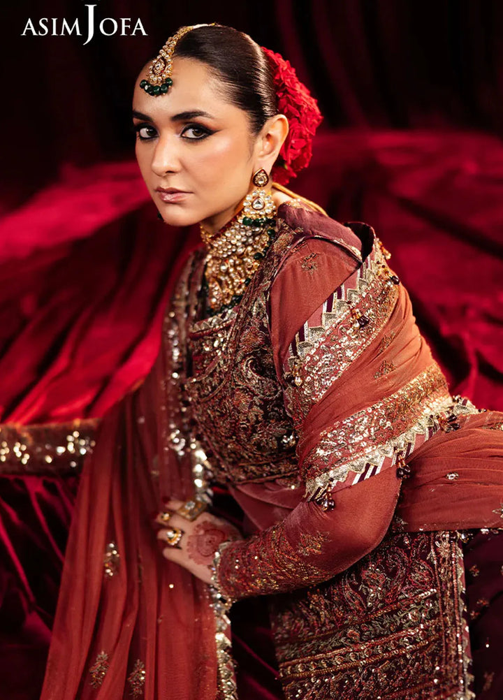 Asim Jofa Embroidered Silk Suits Unstitched 2 Piece AJ24M AJMV-04 - Luxury Collection