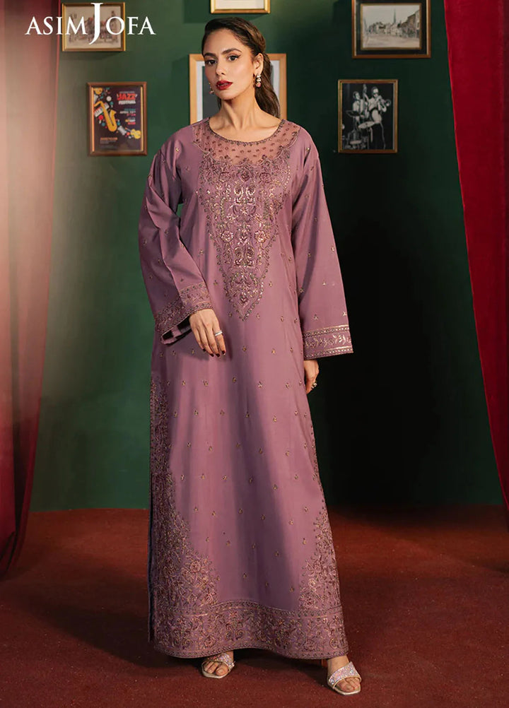 Asim Jofa Embroidered Silk Suits Unstitched 2 Piece AJ25PF AJPF-09 - Festive Collection