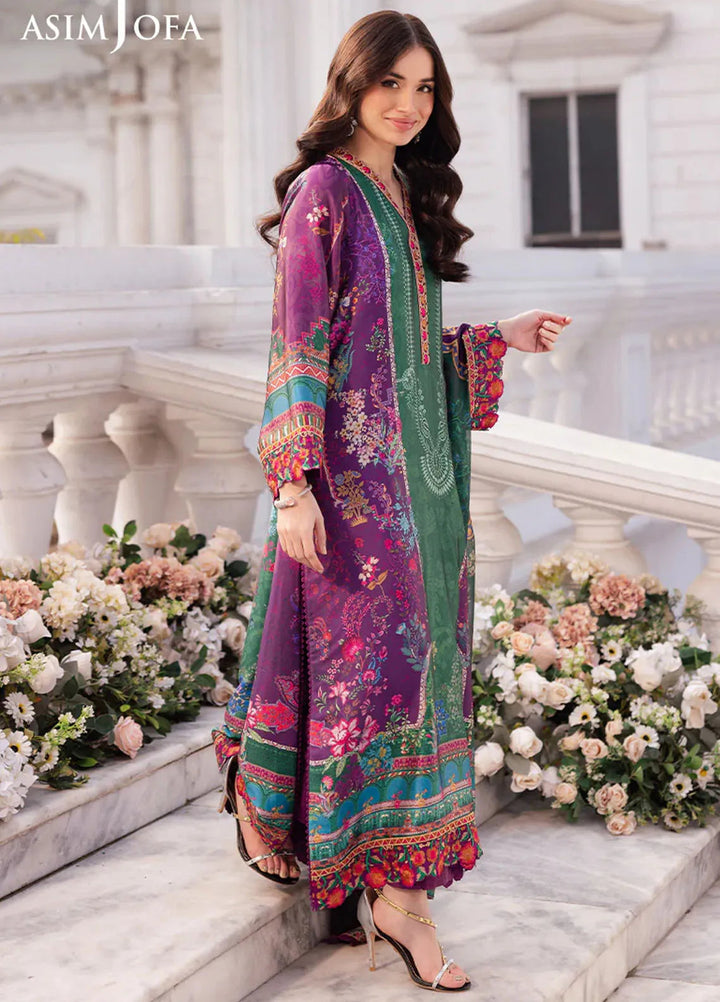 Asim Jofa Embroidered Silk Suits Unstitched 3 Piece AJ25CS AJRS-02 - Formal Collection