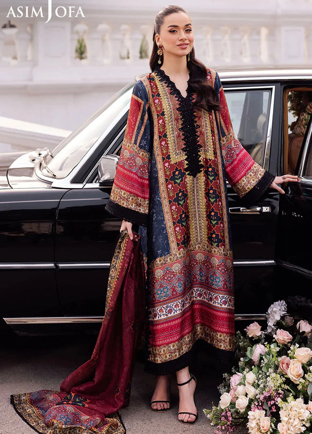 Asim Jofa Embroidered Silk Suits Unstitched 3 Piece AJ25CS AJRS-05 - Formal Collection