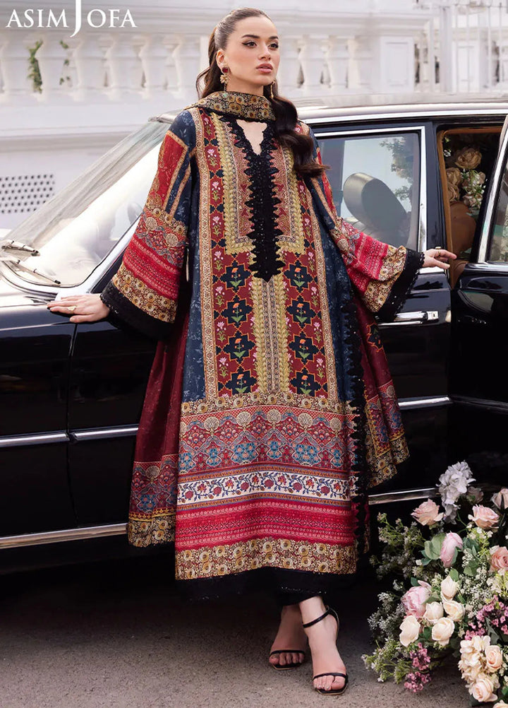 Asim Jofa Embroidered Silk Suits Unstitched 3 Piece AJ25CS AJRS-05 - Formal Collection
