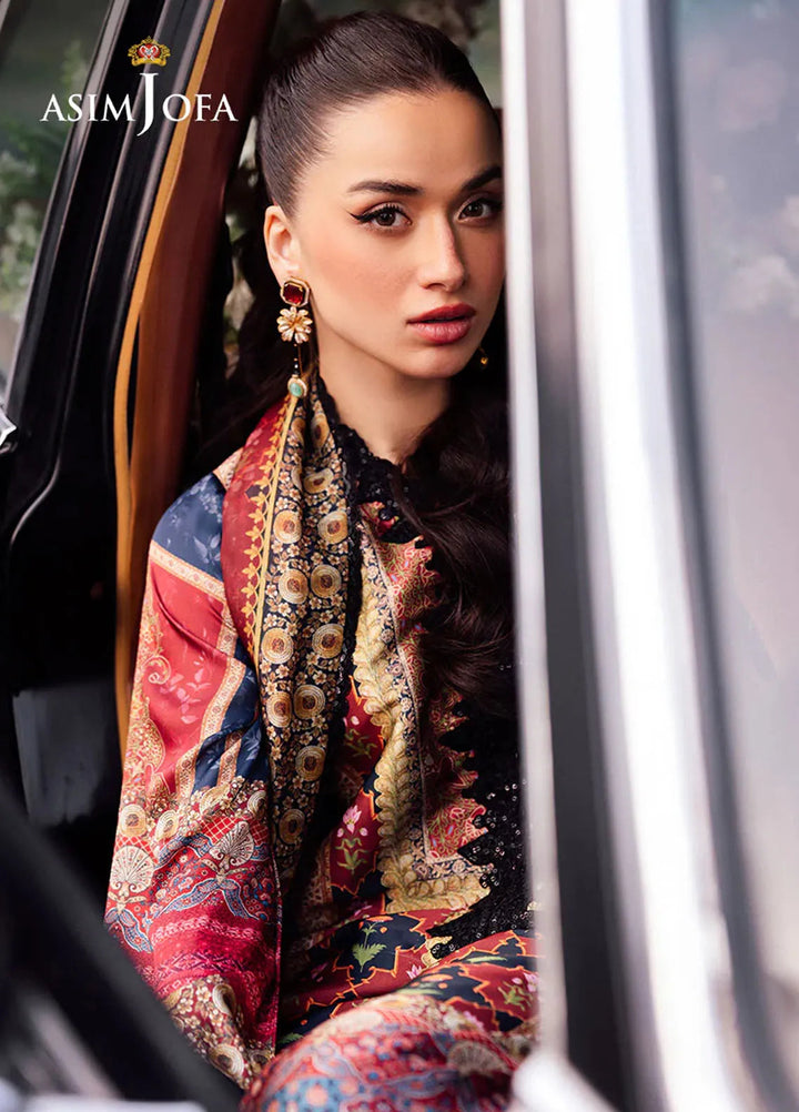 Asim Jofa Embroidered Silk Suits Unstitched 3 Piece AJ25CS AJRS-05 - Formal Collection