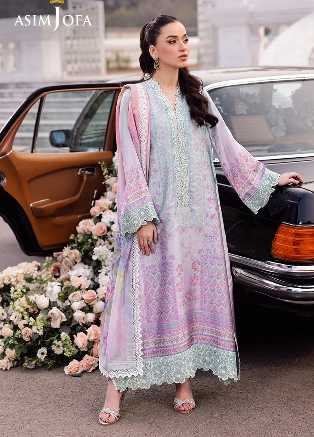 Asim Jofa Embroidered Silk Suits Unstitched 3 Piece AJ25CS AJRS-07 - Formal Collection