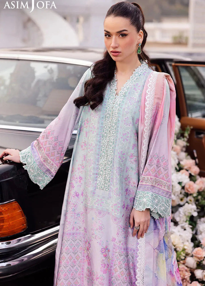 Asim Jofa Embroidered Silk Suits Unstitched 3 Piece AJ25CS AJRS-07 - Formal Collection