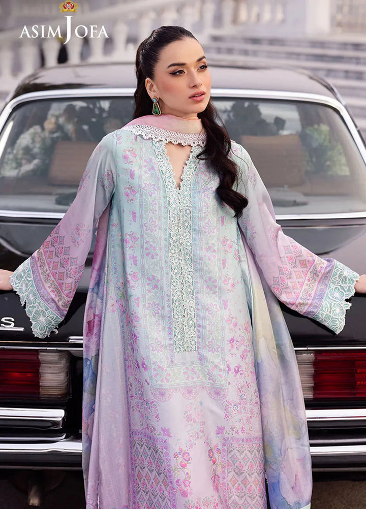Asim Jofa Embroidered Silk Suits Unstitched 3 Piece AJ25CS AJRS-07 - Formal Collection