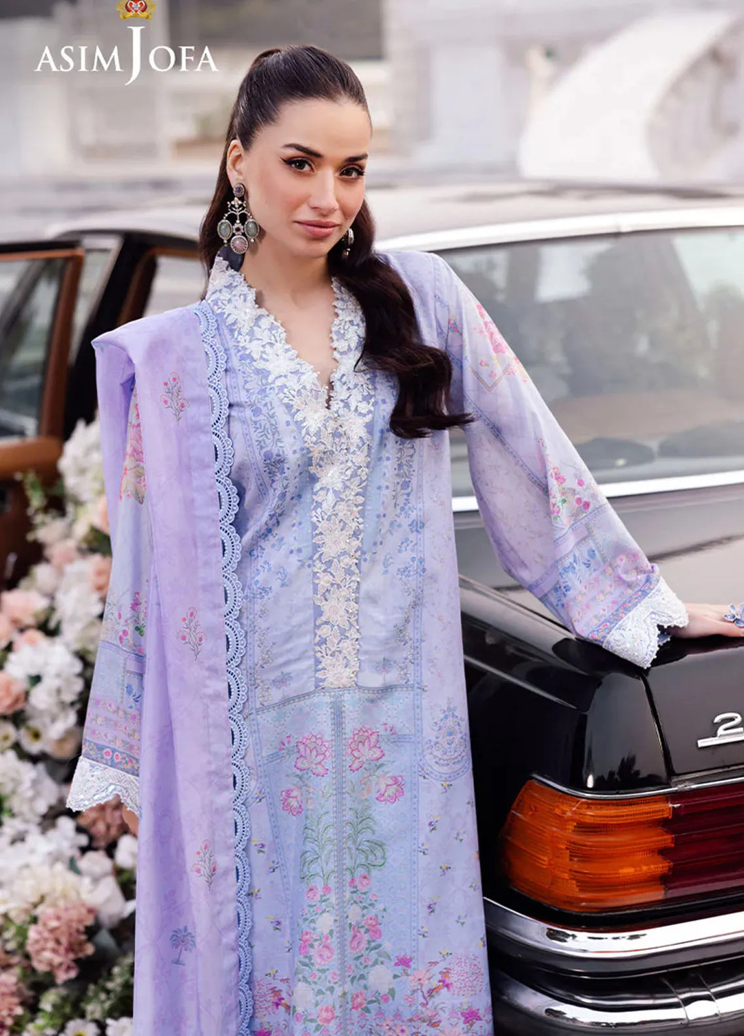 Asim Jofa Embroidered Silk Suits Pret 3 Piece AJ25CS AJRS-08 - Formal Collection