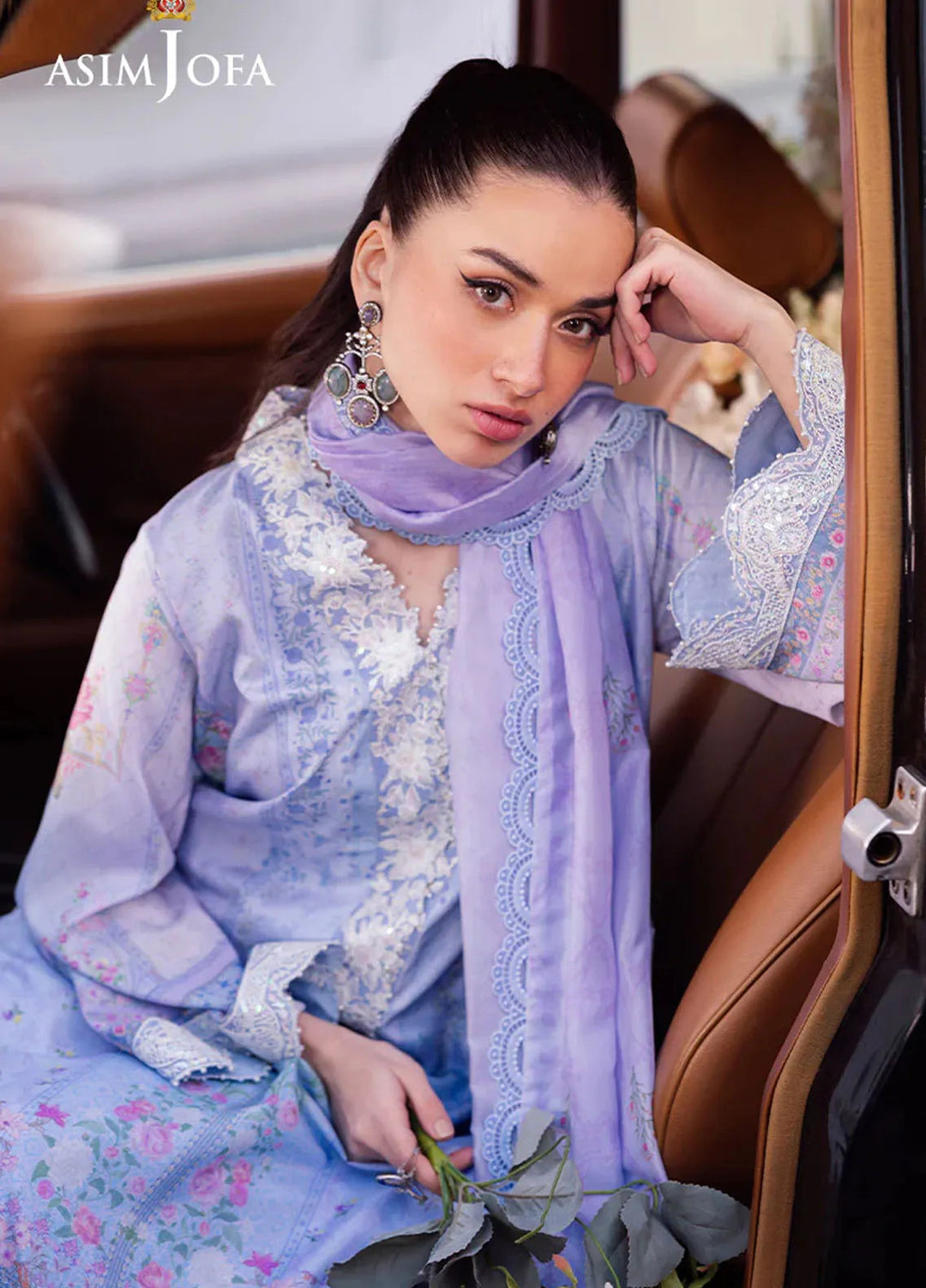 Asim Jofa Embroidered Silk Suits Unstitched 3 Piece AJ25CS AJRS-08 - Formal Collection