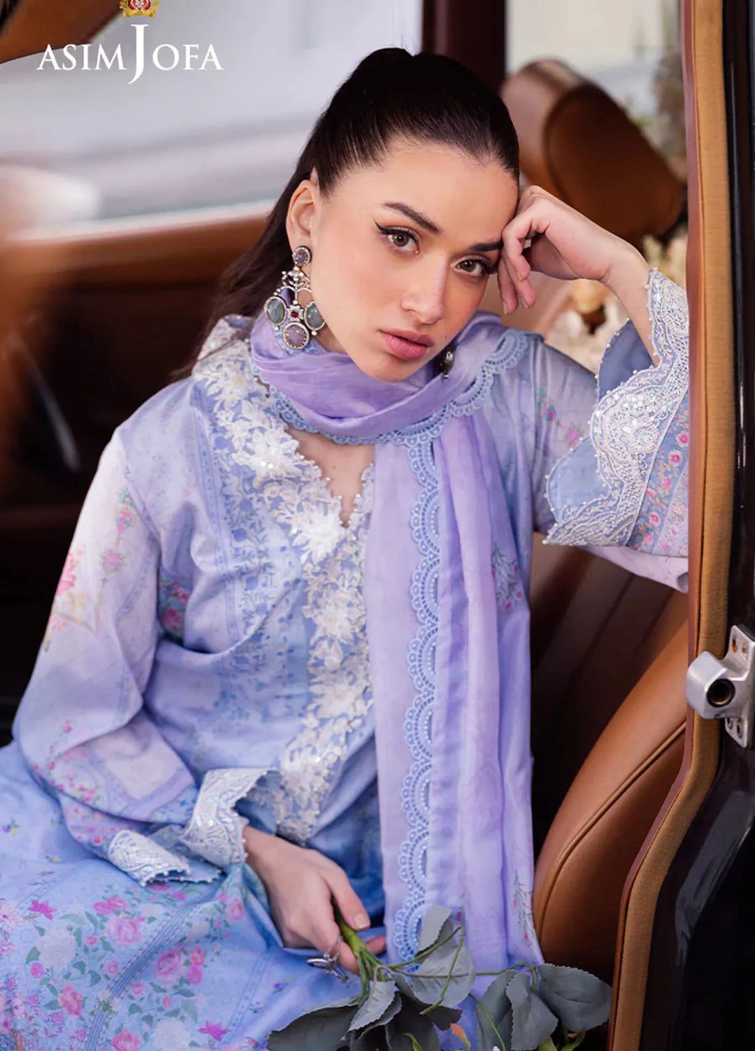 Asim Jofa Embroidered Silk Suits Pret 3 Piece AJ25CS AJRS-08 - Formal Collection