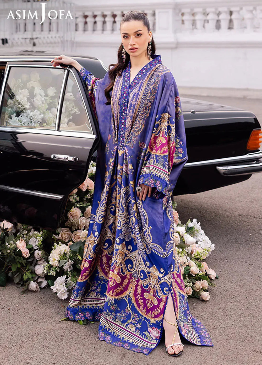 Asim Jofa Embroidered Silk Unstitched Kaftan AJ25CS AJRS-06 - Formal Collection