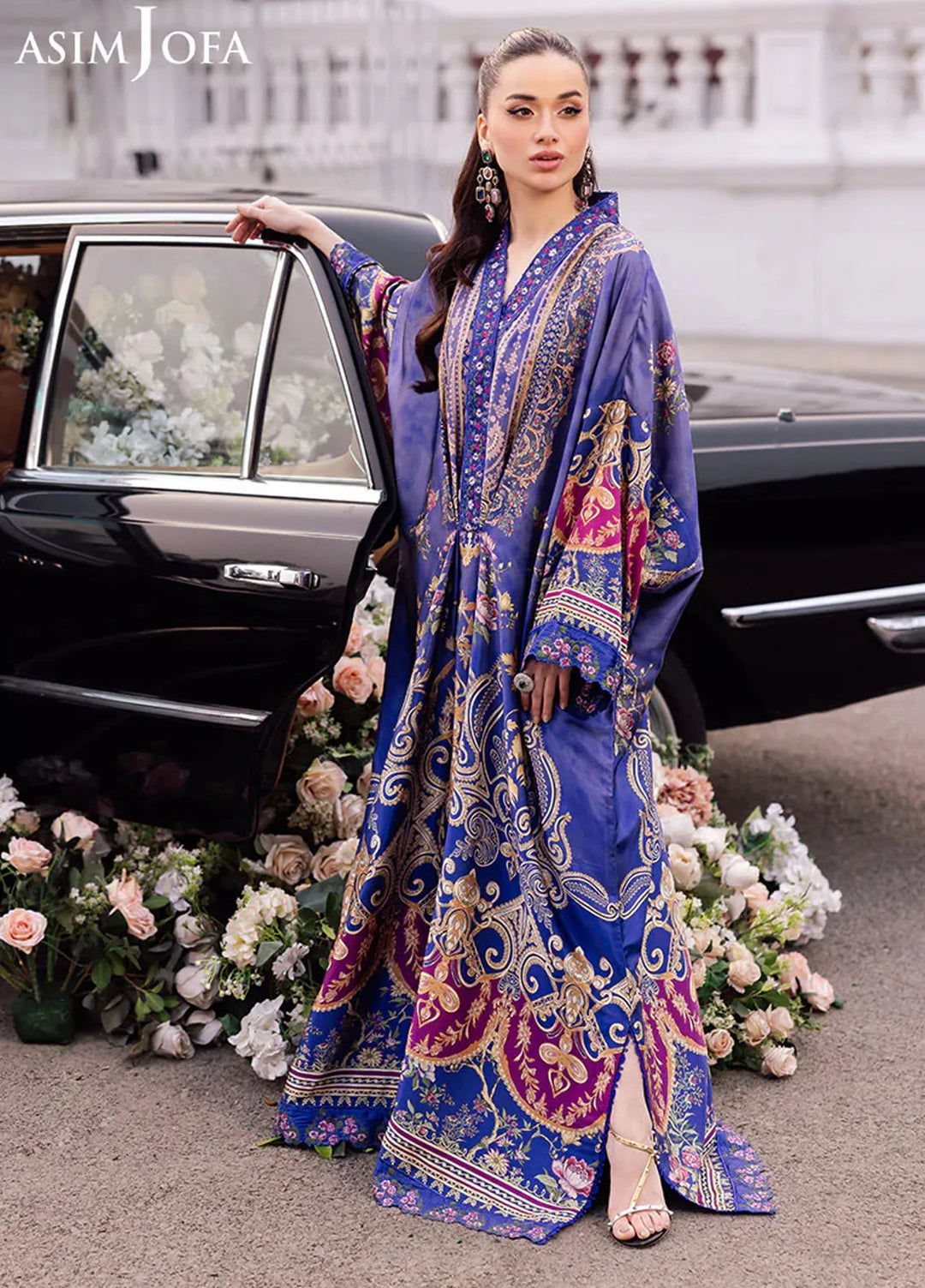 Asim Jofa Embroidered Silk Unstitched Kaftan AJ25CS AJRS-06 - Formal Collection
