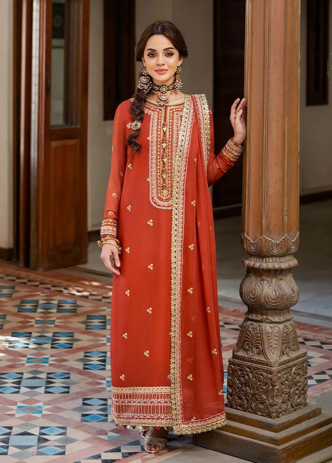 Asim Jofa Embroidered Unstitched Suit 3 Piece AJ23EF AJKM-03 - Festive Collection