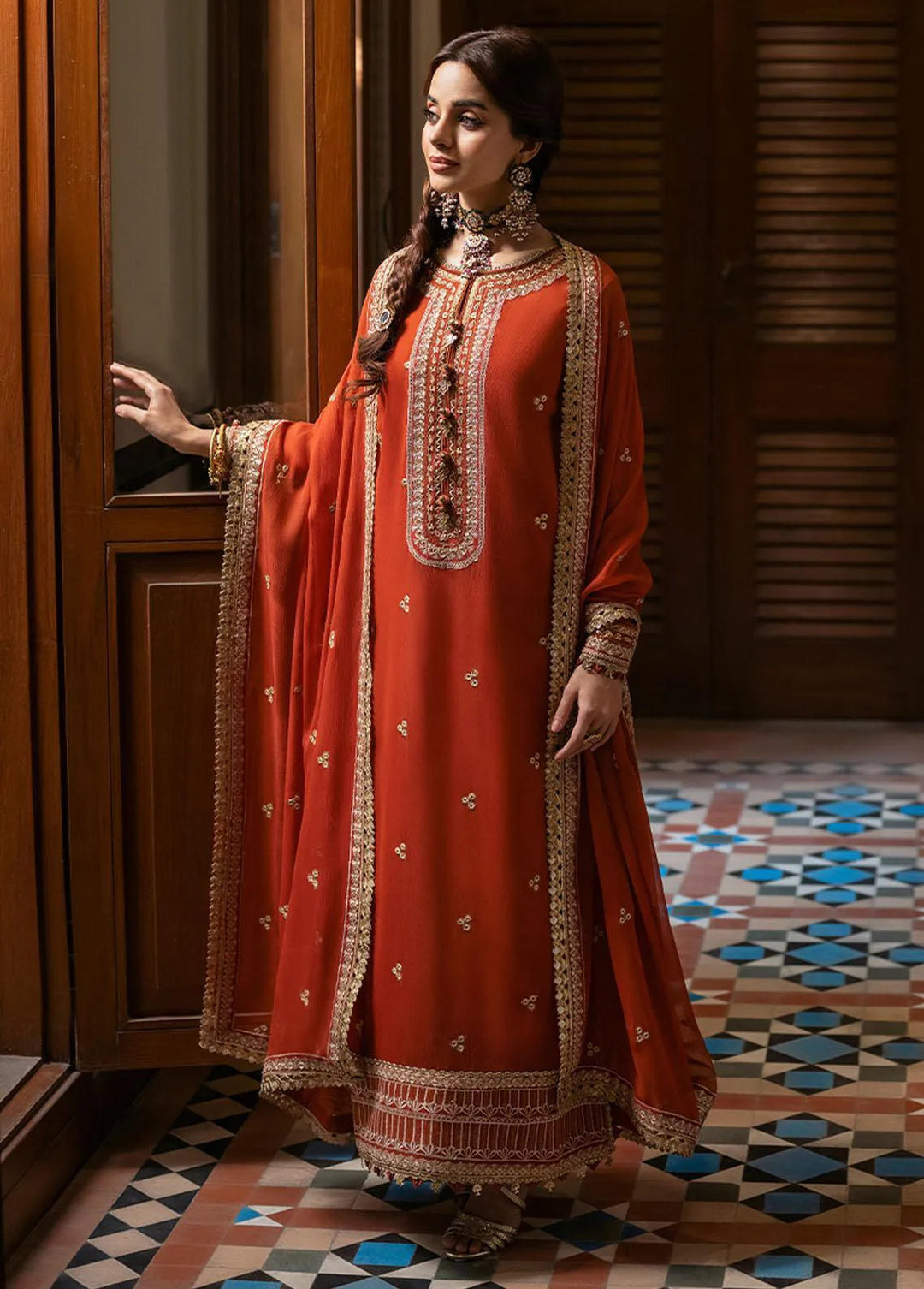 Asim Jofa Embroidered Unstitched Suit 3 Piece AJ23EF AJKM-03 - Festive Collection