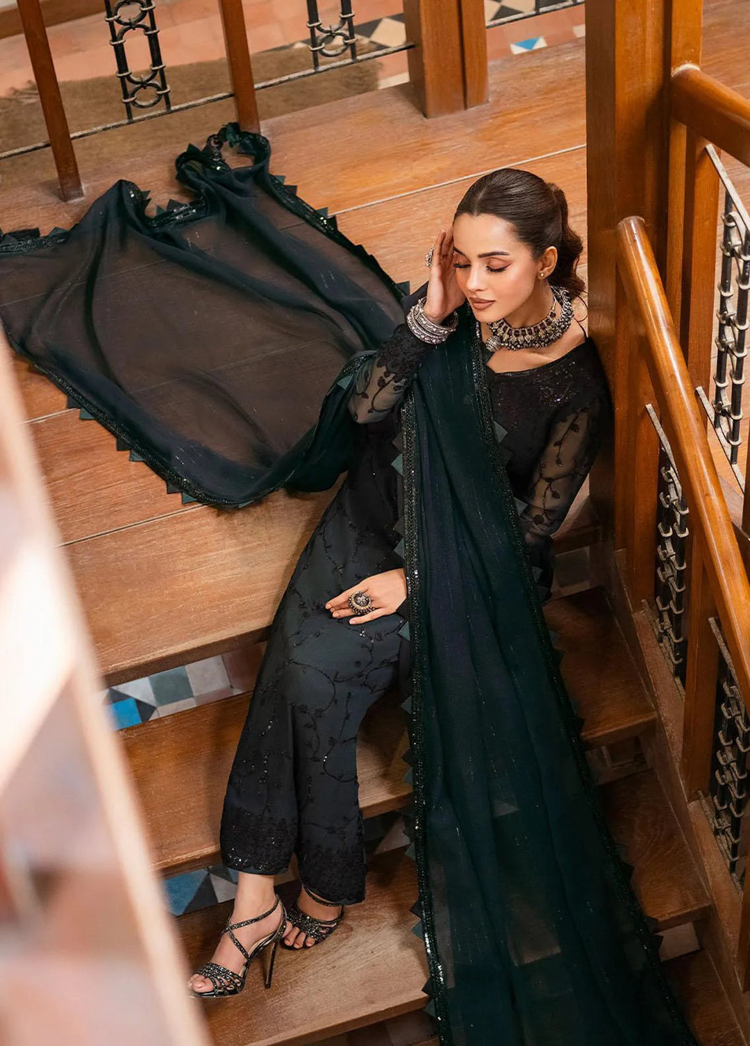 Asim Jofa Embroidered Unstitched Suit 3 Piece AJ23EF AJKM-07 - Festive Collection