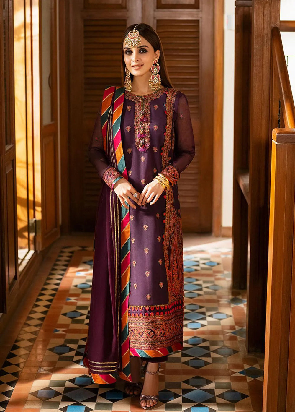 Asim Jofa Embroidered Unstitched Suit 3 Piece AJ23EF AJKM-09 - Festive Collection