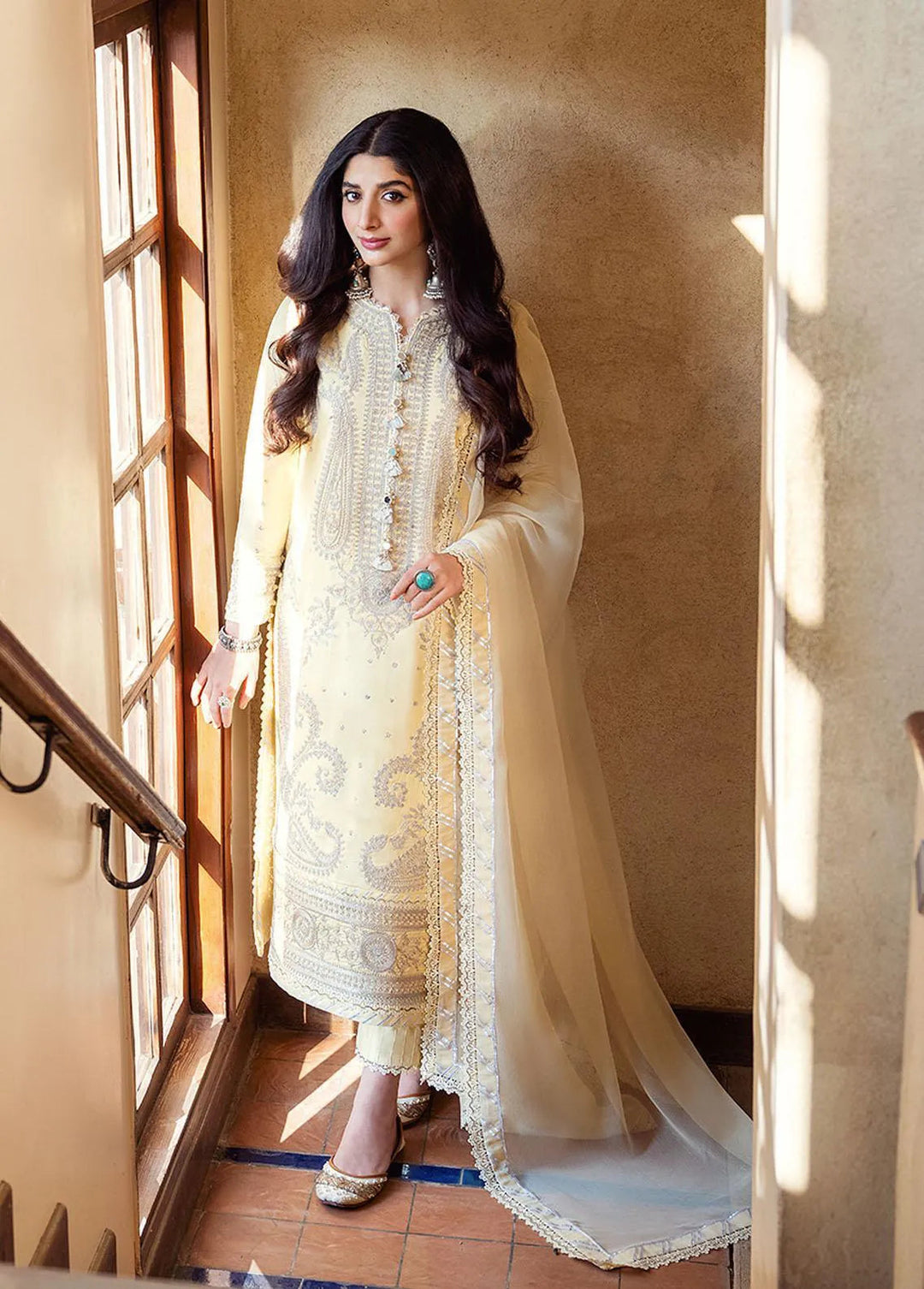 Asim Jofa Embroidered Unstitched Suit 3 Piece AJ23EF AJKM-10 - Festive Collection