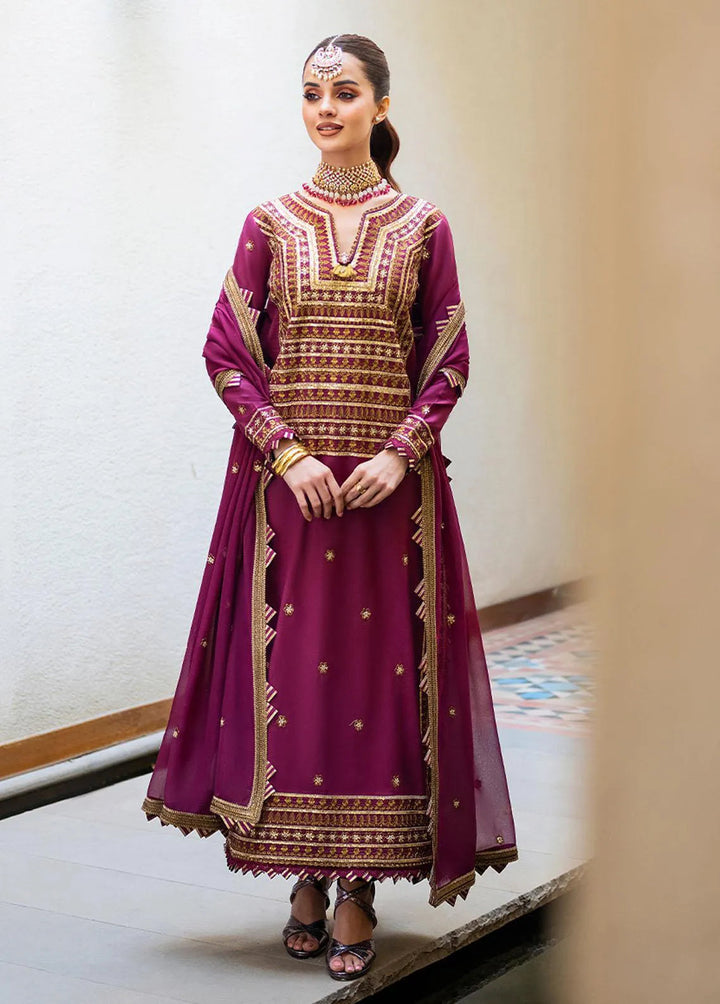 Asim Jofa Embroidered Unstitched Suit 3 Piece AJ23EF AJKM-11 - Festive Collection