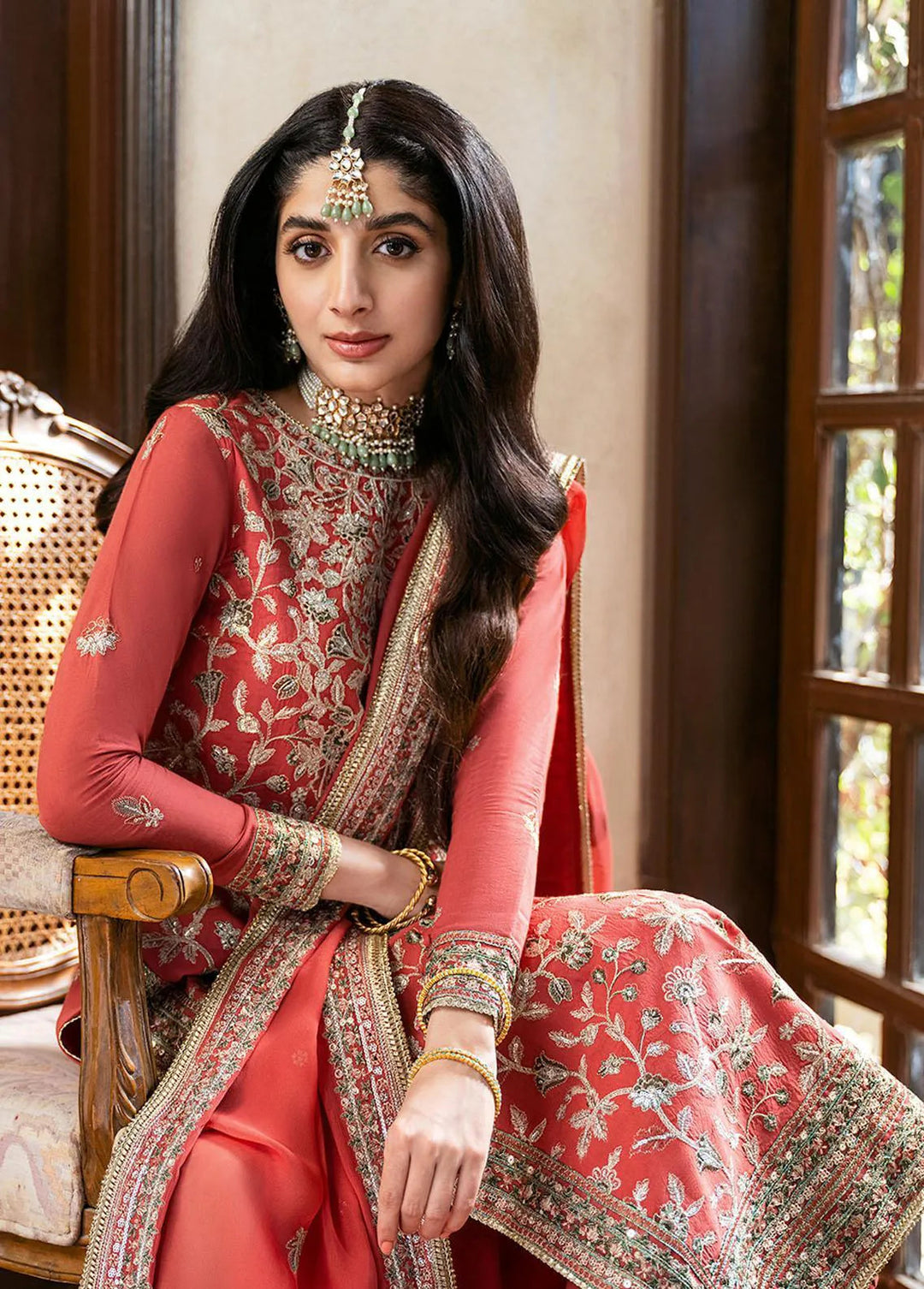 Asim Jofa Embroidered Unstitched Suit 3 Piece AJ23EF AJKM-12 - Festive Collection