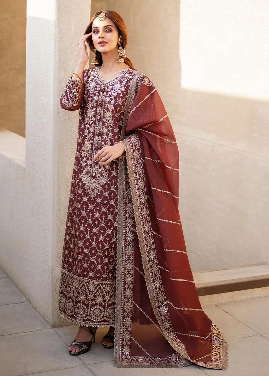 Asim Jofa Embroidered Unstitched Suit 3 Piece AJ23EF AJKM-13 - Festive Collection