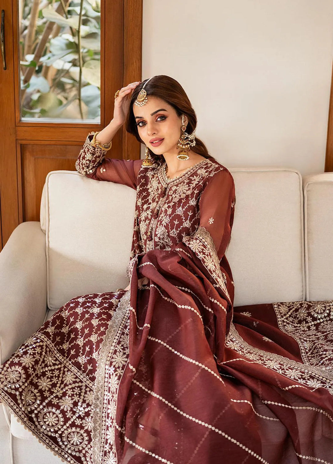 Asim Jofa Embroidered Unstitched Suit 3 Piece AJ23EF AJKM-13 - Festive Collection
