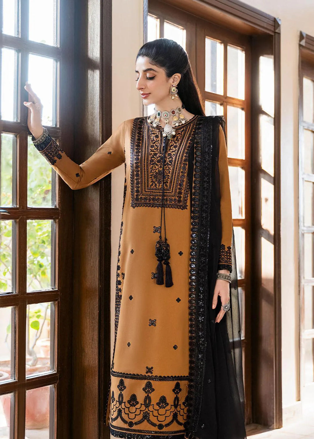 Asim Jofa Embroidered Unstitched Suit 3 Piece AJ23EF AJKM-14 - Festive Collection