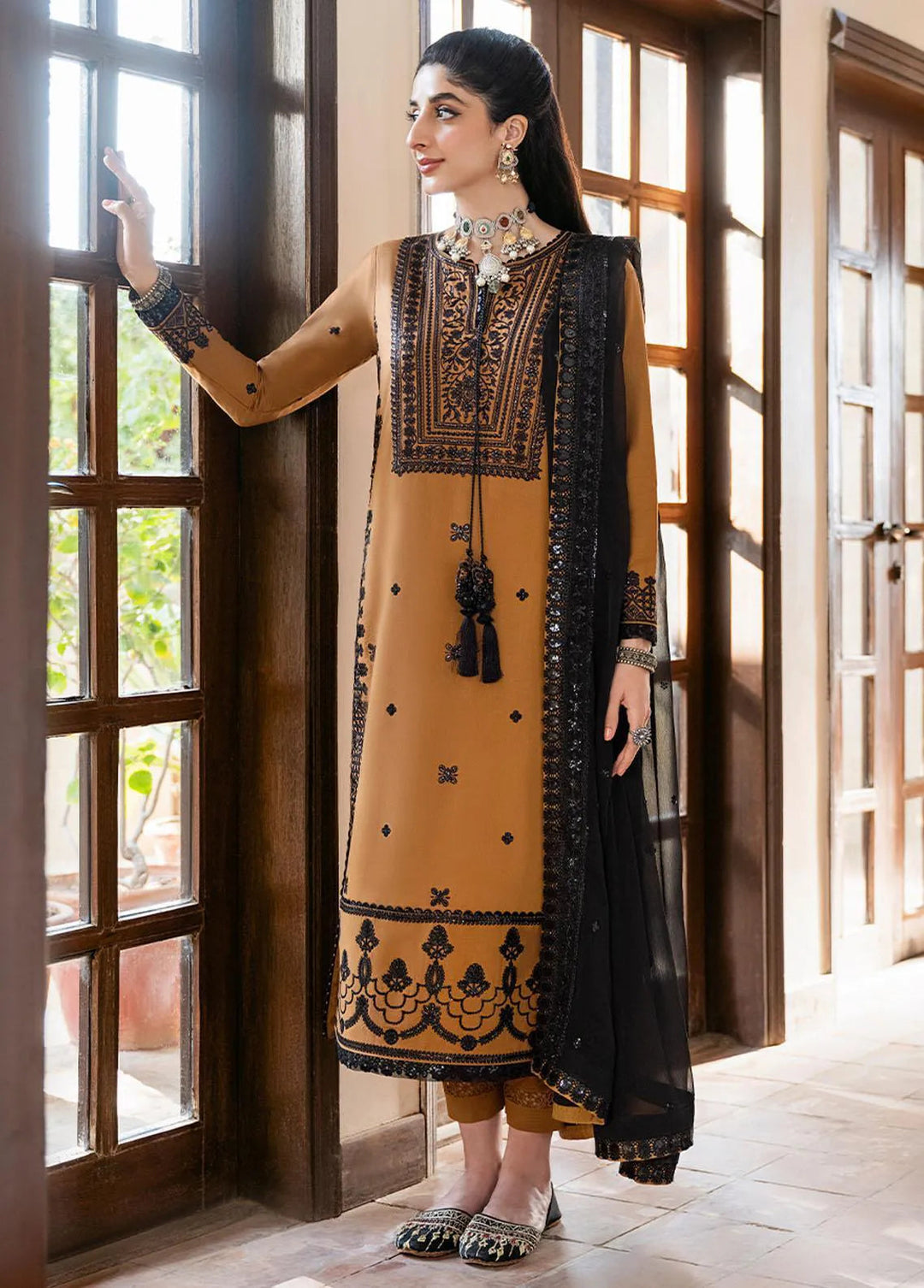Asim Jofa Embroidered Unstitched Suit 3 Piece AJ23EF AJKM-14 - Festive Collection