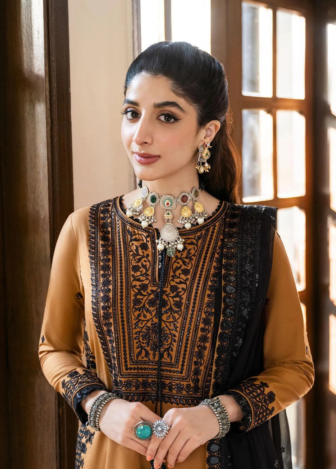 Asim Jofa Embroidered Unstitched Suit 3 Piece AJ23EF AJKM-14 - Festive Collection