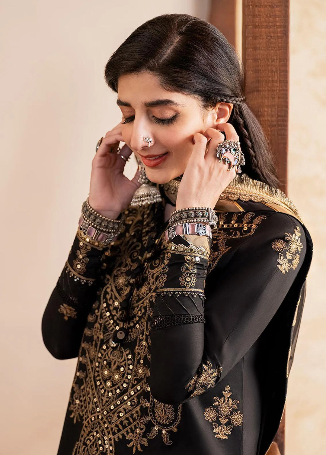 Asim Jofa Embroidered Unstitched Suit 3 Piece AJ23EF AJKM-16 - Festive Collection