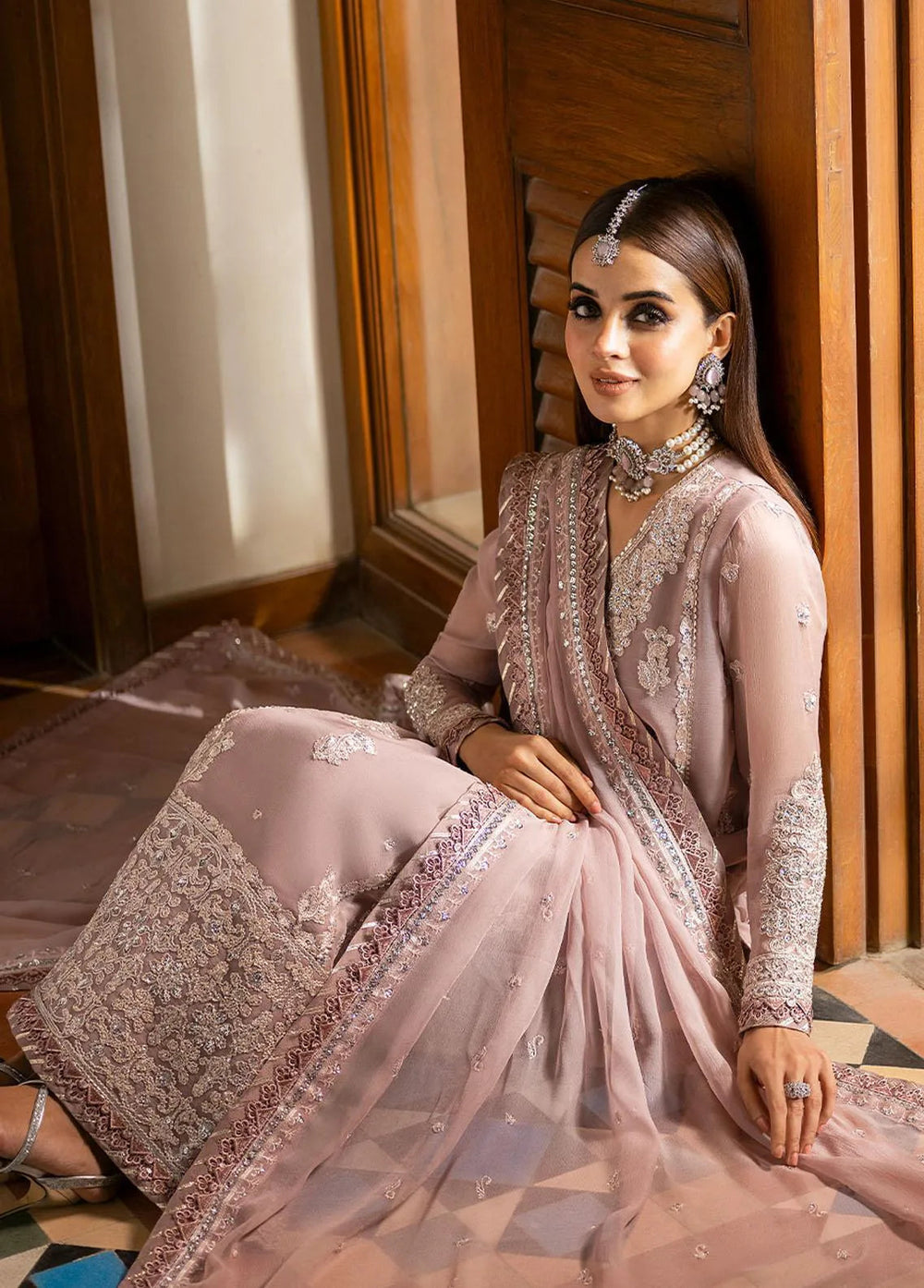 Asim Jofa Embroidered Unstitched Suit 3 Piece AJ23EF AJKM-17 - Festive Collection