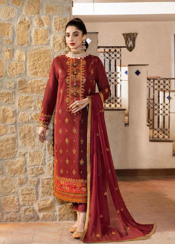 Asim Jofa Embroidered Unstitched Suit 3 Piece AJ23EF AJKM-20 - Festive Collection