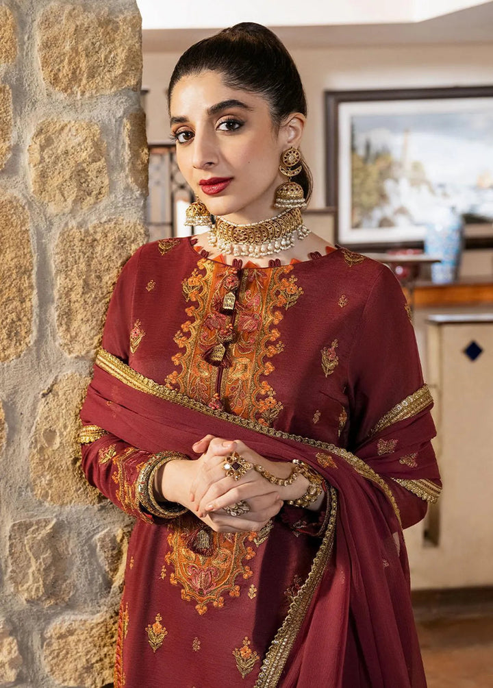 Asim Jofa Embroidered Unstitched Suit 3 Piece AJ23EF AJKM-20 - Festive Collection