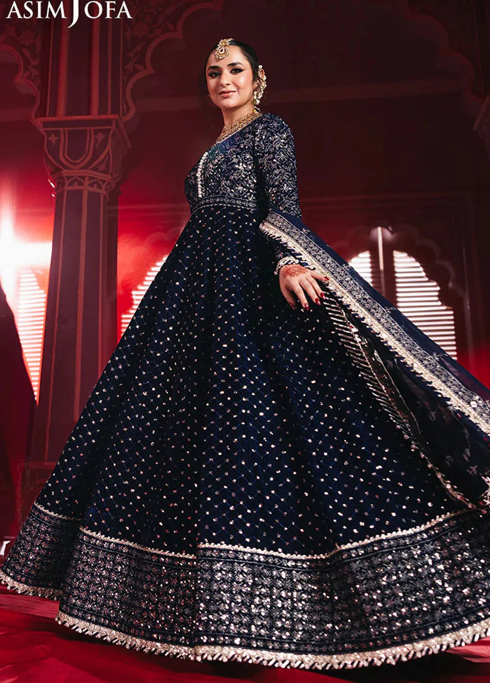 Asim Jofa Embroidered Velvet Suits Unstitched 2 Piece AJ24M AJMV-03 - Luxury Collection