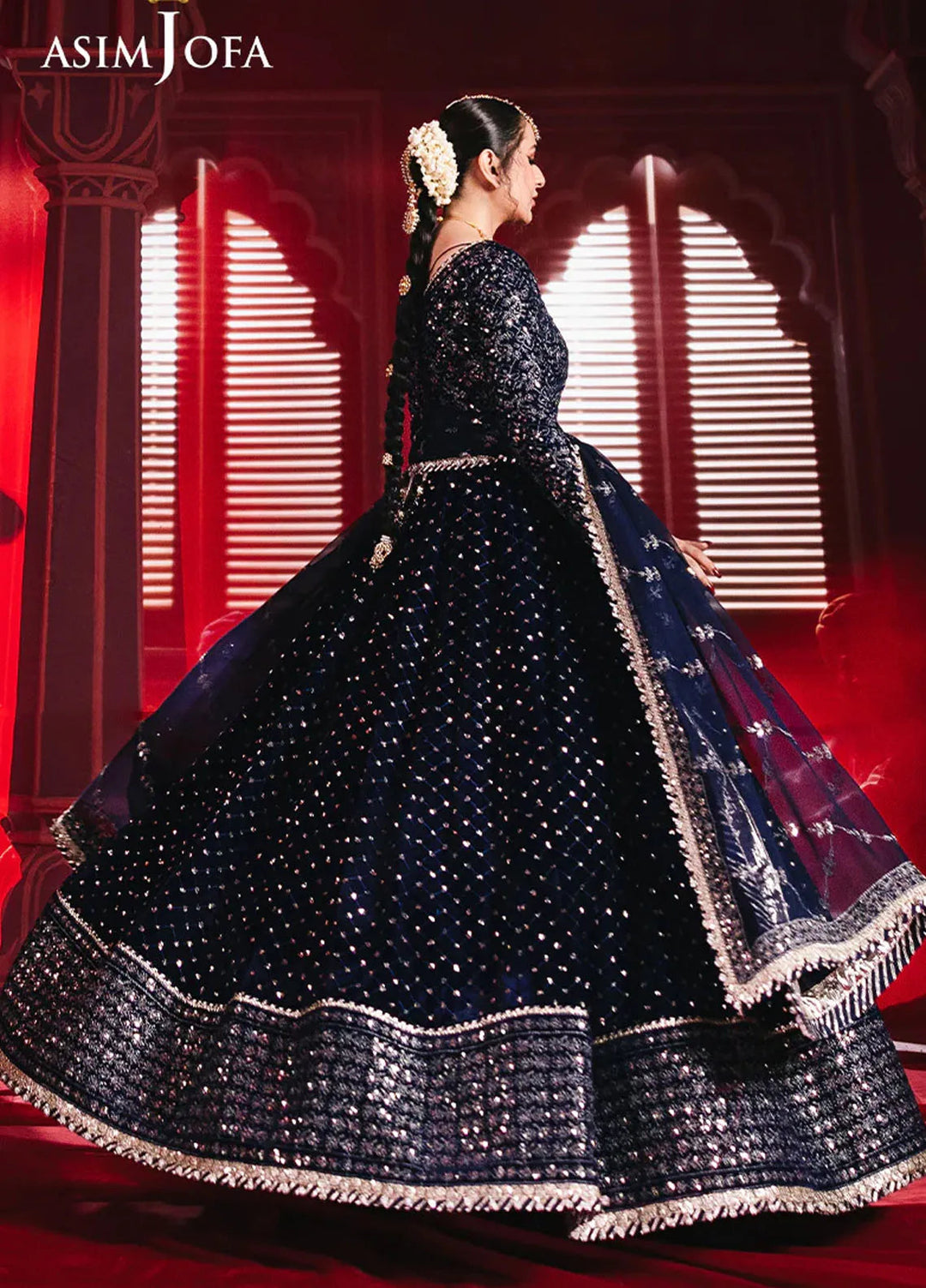 Asim Jofa Embroidered Velvet Suits Unstitched 2 Piece AJ24M AJMV-03 - Luxury Collection