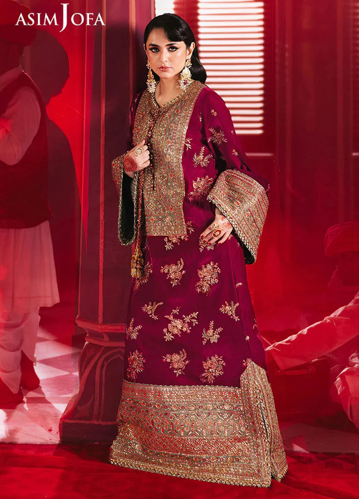 Asim Jofa Embroidered Velvet Suits Unstitched 2 Piece AJ24M AJMV-06 - Luxury Collection