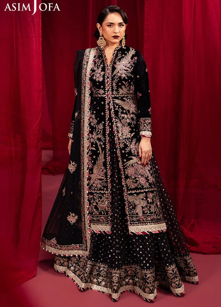 Asim Jofa Embroidered Velvet Suits Unstitched 3 Piece AJ24M AJMV-01 - Luxury Collection
