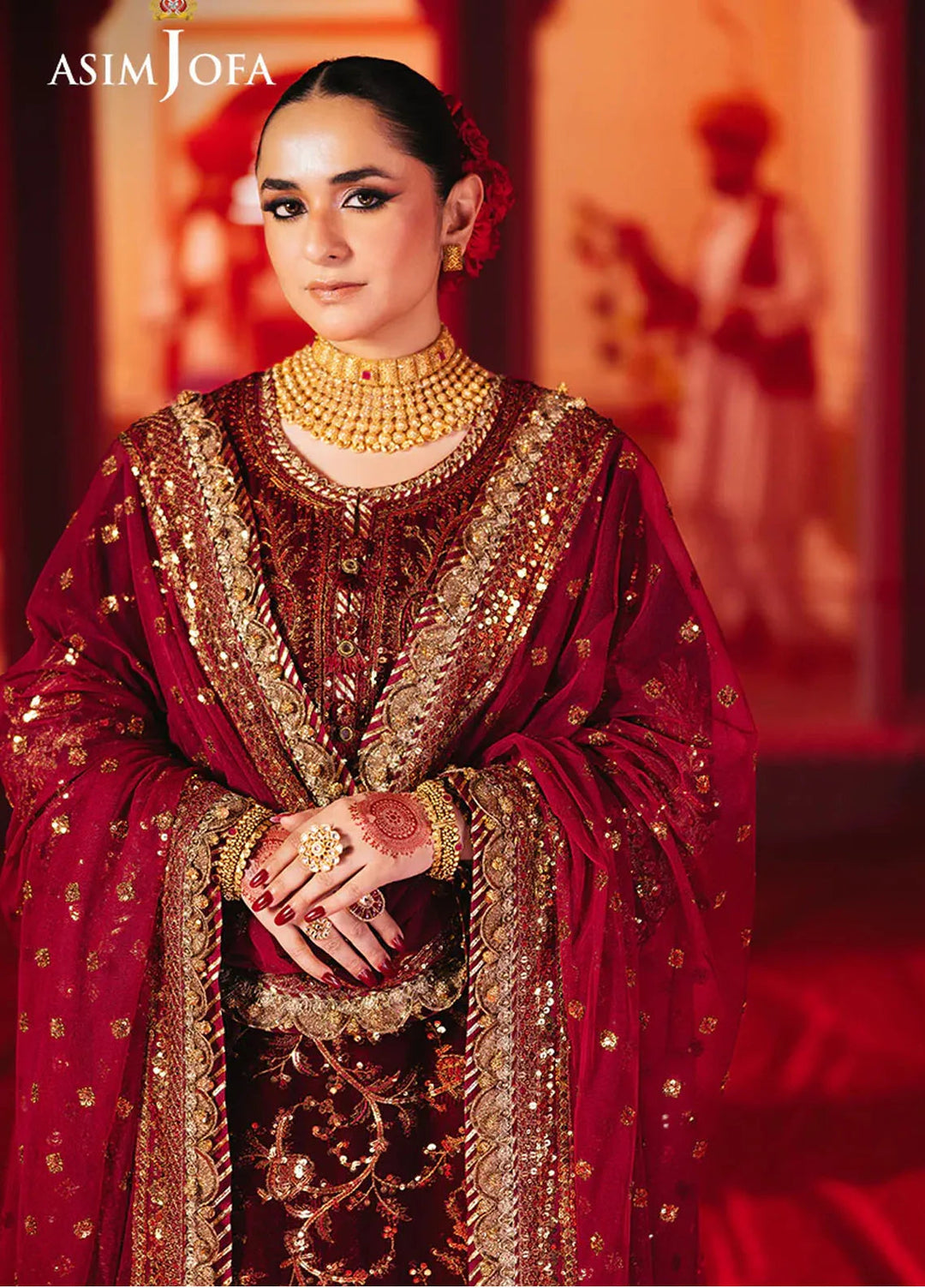 Asim Jofa Embroidered Velvet Suits Unstitched 3 Piece AJ24M AJMV-02 - Luxury Collection