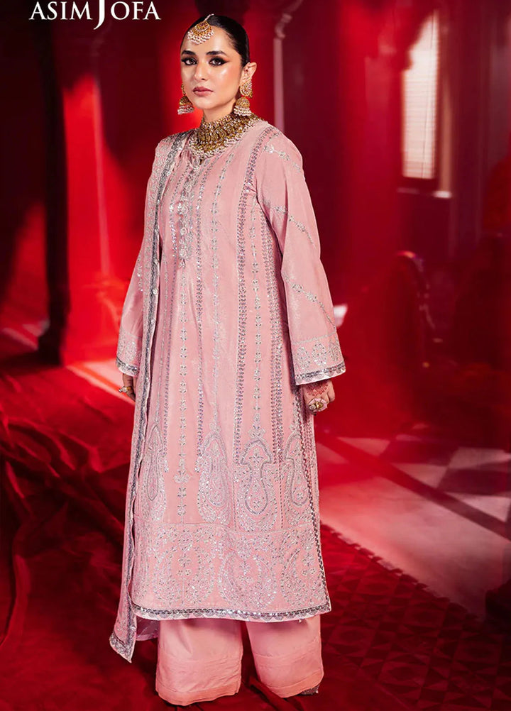 Asim Jofa Embroidered Velvet Suits Unstitched 3 Piece AJ24M AJMV-12 - Luxury Collection