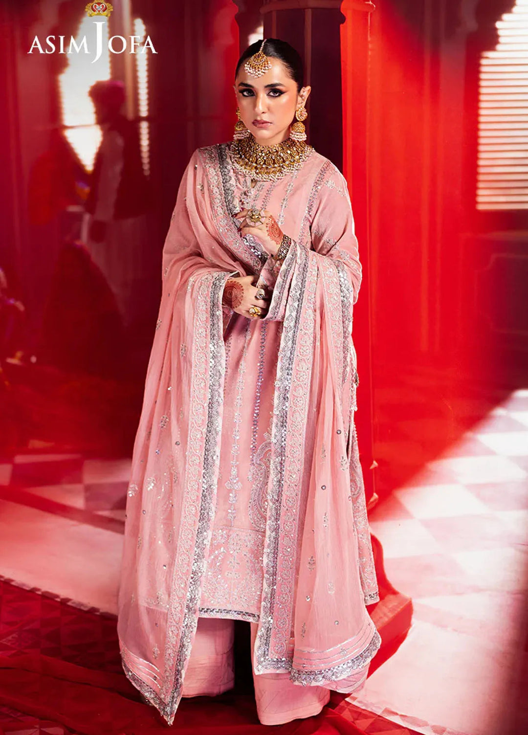 Asim Jofa Embroidered Velvet Suits Unstitched 3 Piece AJ24M AJMV-12 - Luxury Collection