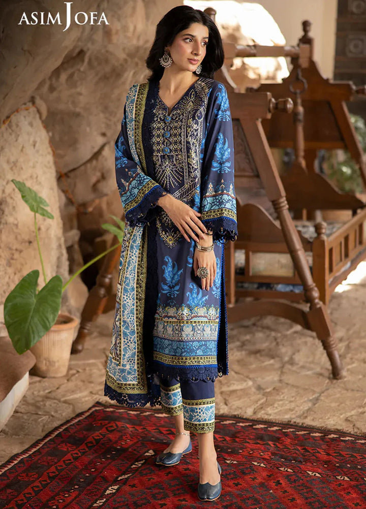 Asim Jofa Embroidered Viscose Suits Unstitched 3 Piece AJ24UW AJUW-16 - Winter Collection
